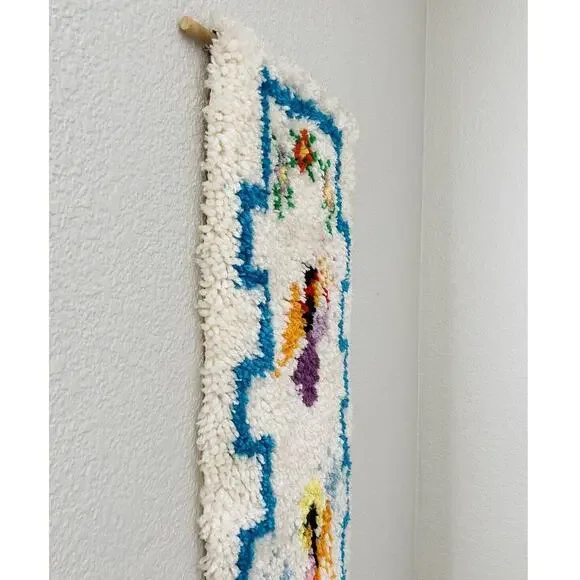 Vintage Ted DeGrazia Finished Latch Hook 4 Angels Lighting Sundance Wall Hanging